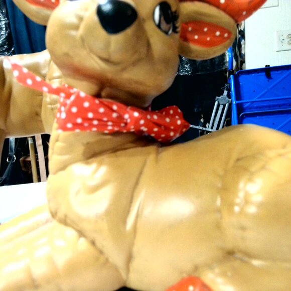 Set of 2~Vtg Mold Ceramic Quilted Christmas Deer - Picture 8 of 9